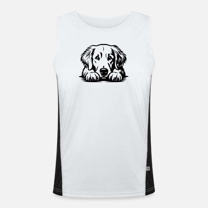 Golden Retriever Kopf mit Pfoten Funktionelles Kontrast-Tank Top für Männer 