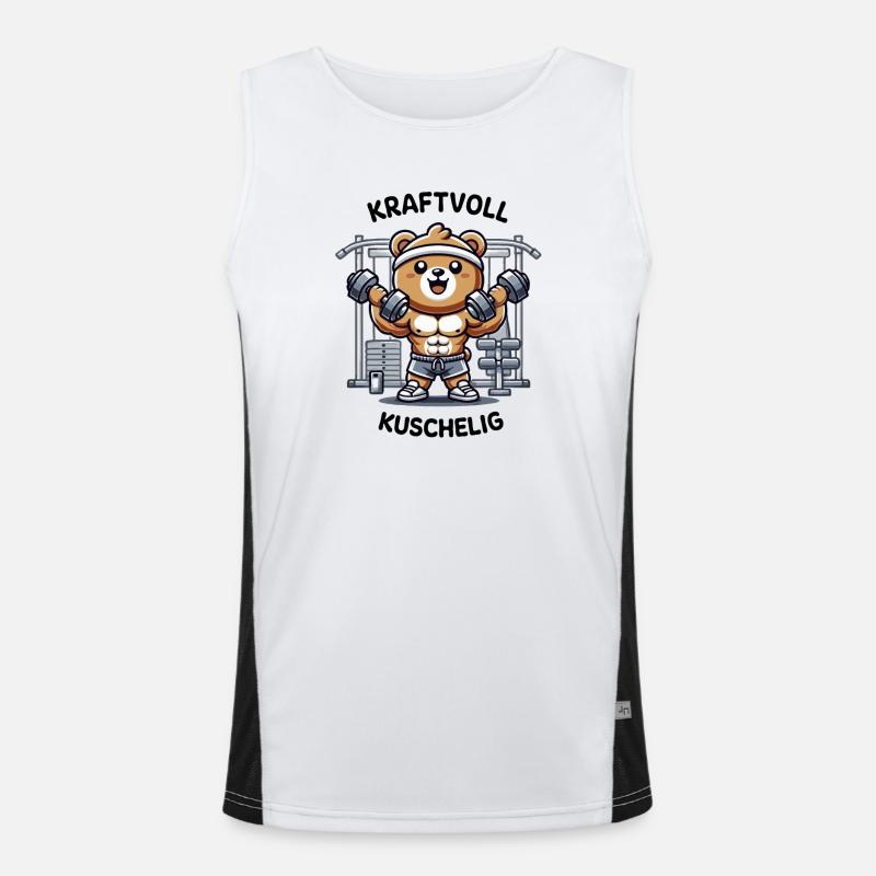 The powerful and cuddly bear at the same time Men's Functional Contrast Tank Top 
