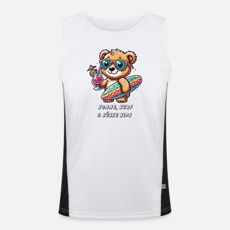 Summer Surf Bear – Relaxed and Cool! Men's Functional Contrast Tank Top 