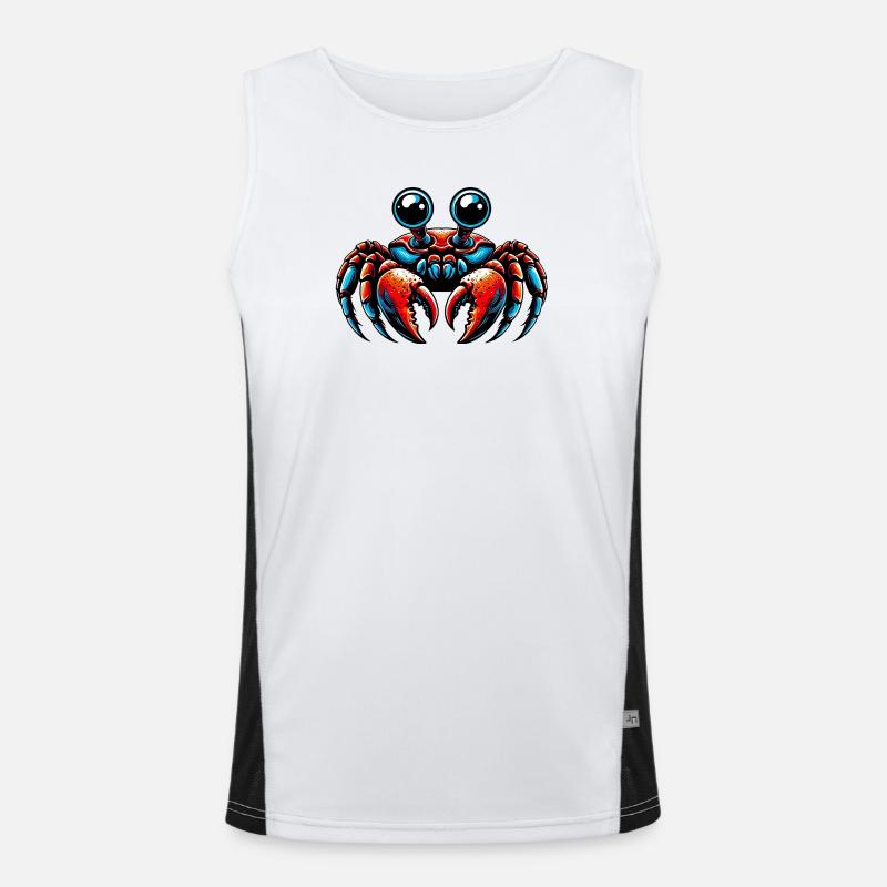 Crab - Men's Functional Contrast Tank Top  - white/black