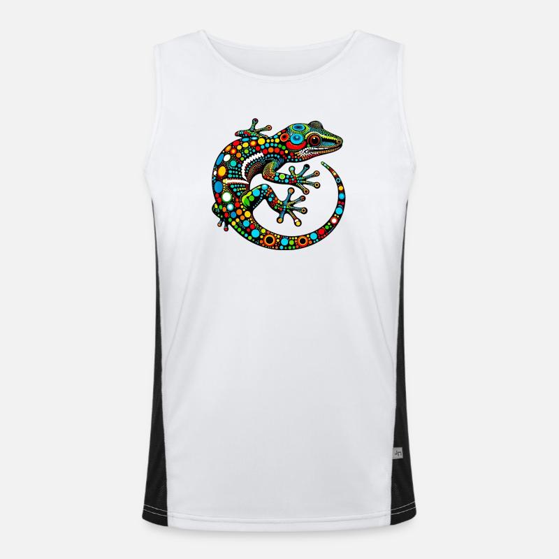 Gecko - Men's Functional Contrast Tank Top  - white/black