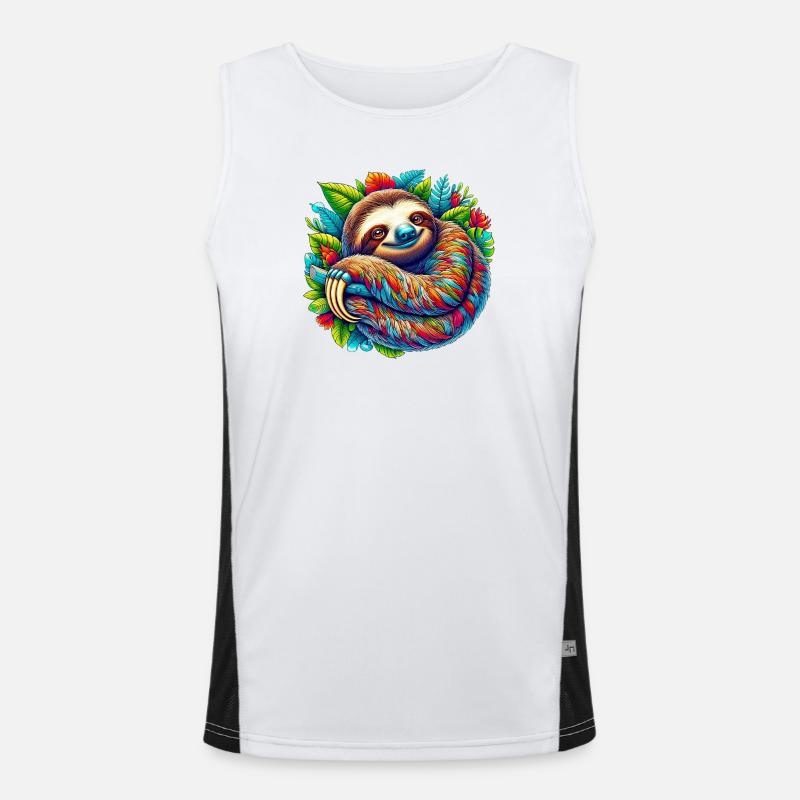 Faultier Funktionelles Kontrast-Tank Top für Männer 