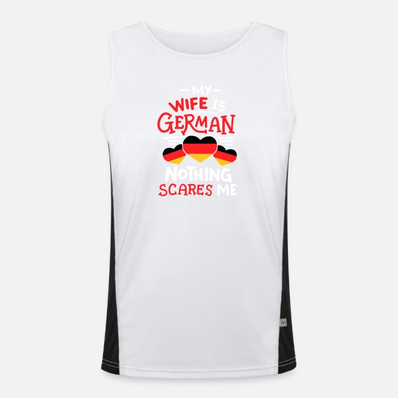 Deutsche Ehefrau Deutschland Funktionelles Kontrast-Tank Top für Männer 