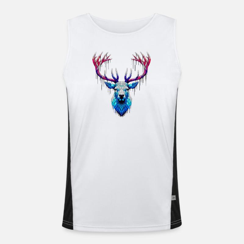 Ice Stag - Men's Functional Contrast Tank Top - white/black