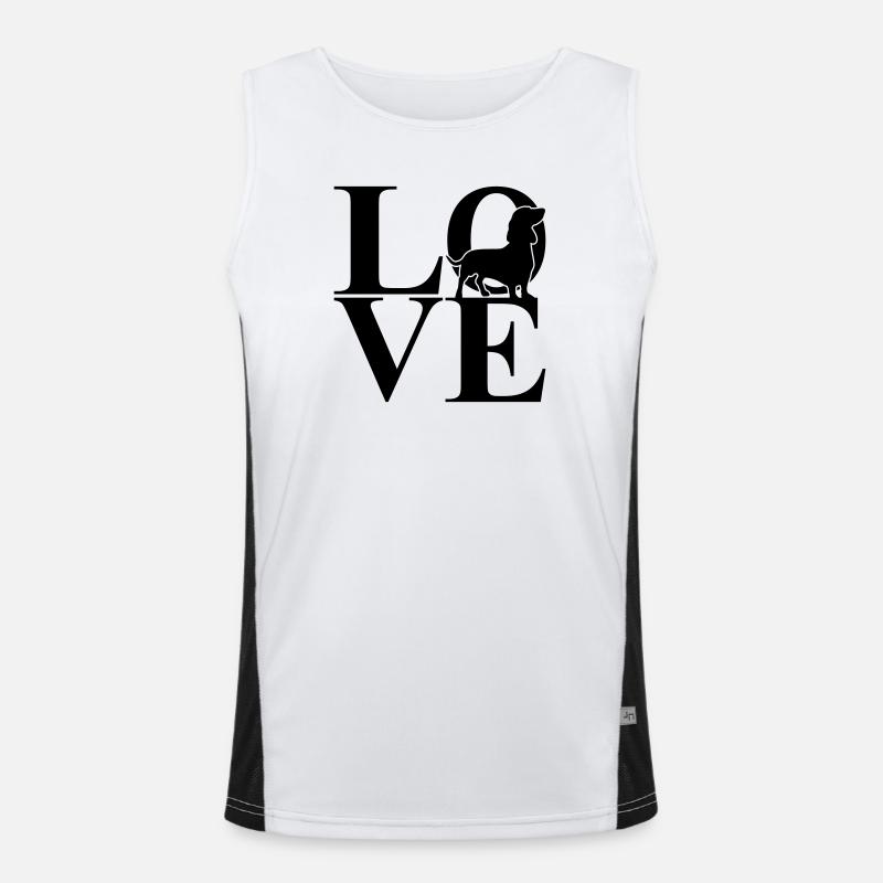 Dackel Love Hundemotiv Funktionelles Kontrast-Tank Top für Männer 