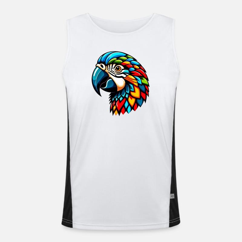 Harlequin Parrot Men's Functional Contrast Tank Top 