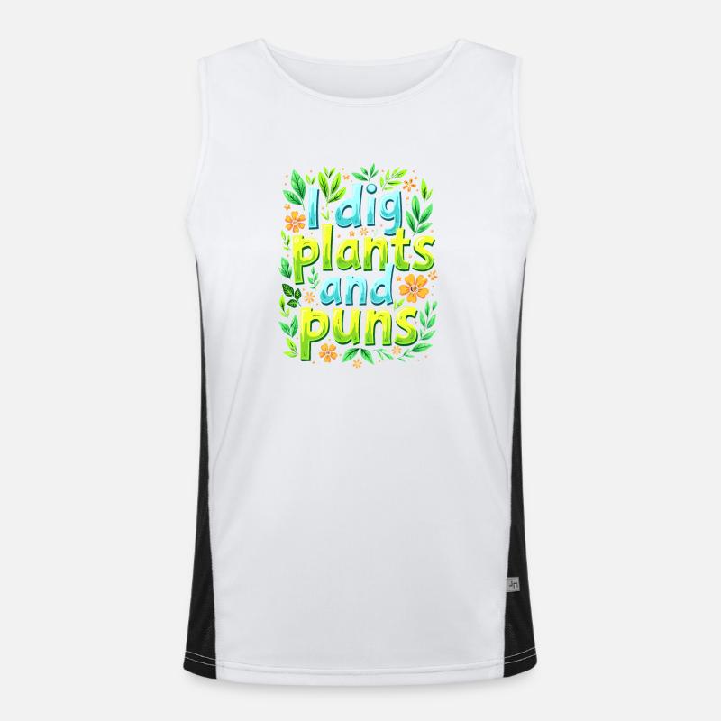 ICH GRABE PFLANZEN UND WORTSPIELE Funktionelles Kontrast-Tank Top für Männer 