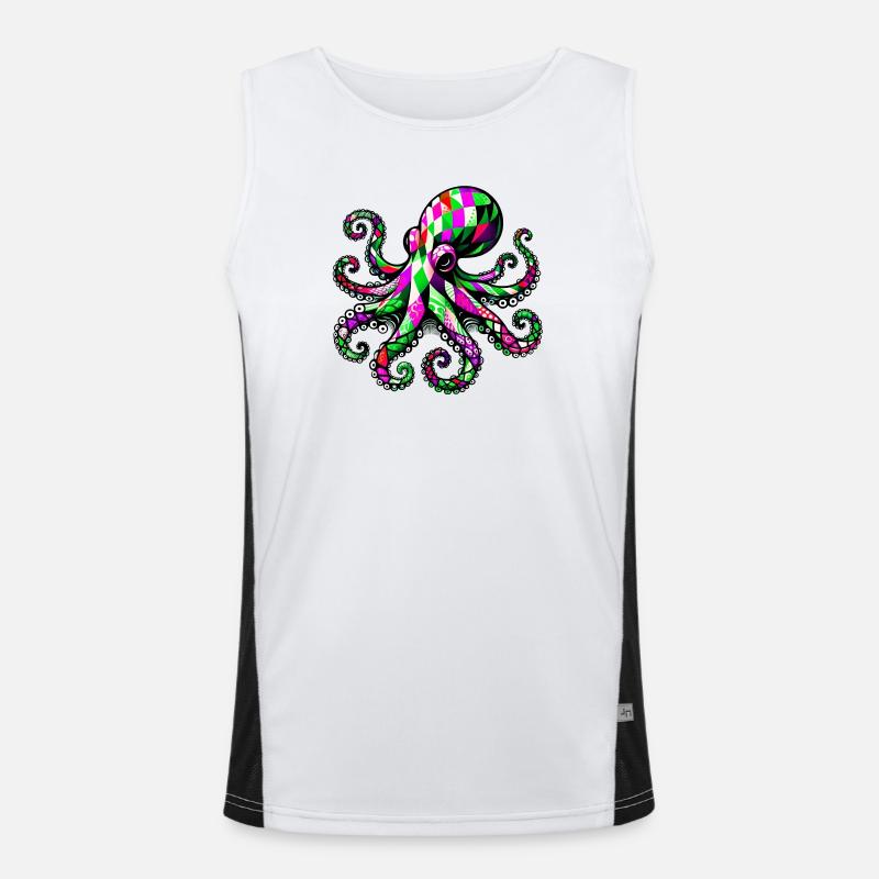 Krake Funktionelles Kontrast-Tank Top für Männer 