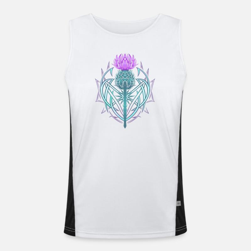 Distel Schild Celtic Knots Thistle Lover Funktionelles Kontrast-Tank Top für Männer 