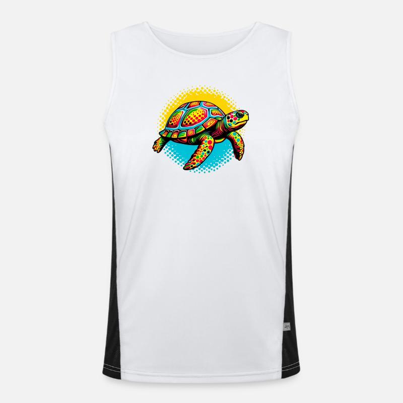 Turtle - Men's Functional Contrast Tank Top  - white/black