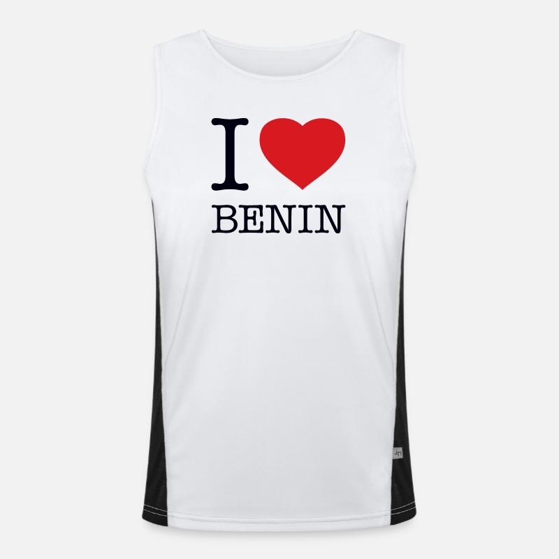 I LOVE BENIN Funktionelles Kontrast-Tank Top für Männer 