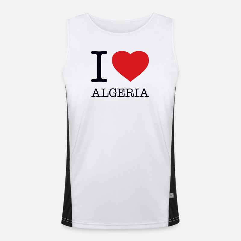 J’AIME ALGÉRIE ALGÉRIENNE Débardeur respirant contrasté Homme 