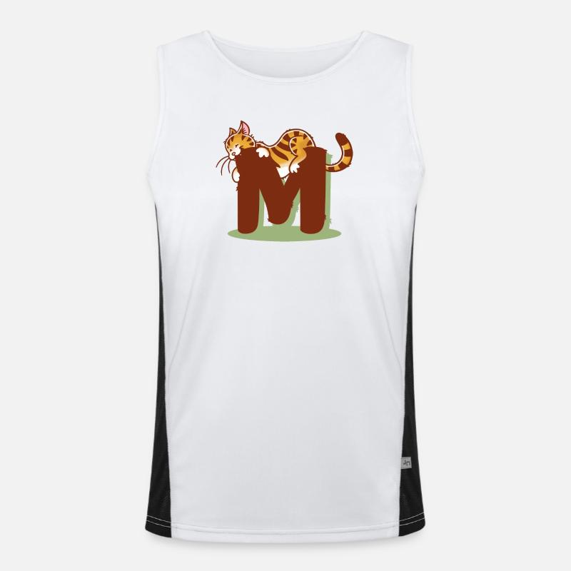 Katze Buchstabe M Funktionelles Kontrast-Tank Top für Männer 
