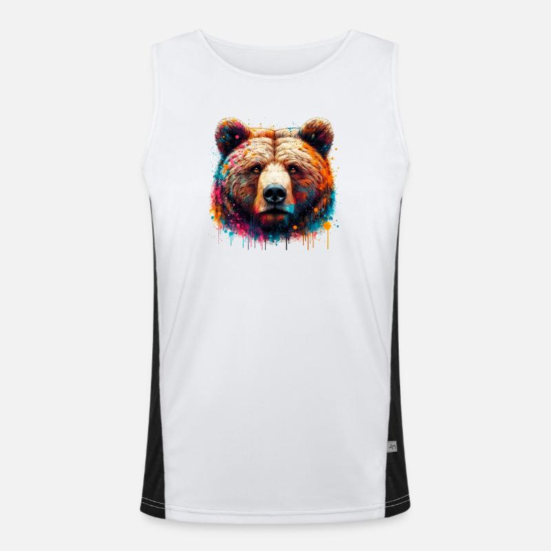 Bär Funktionelles Kontrast-Tank Top für Männer 