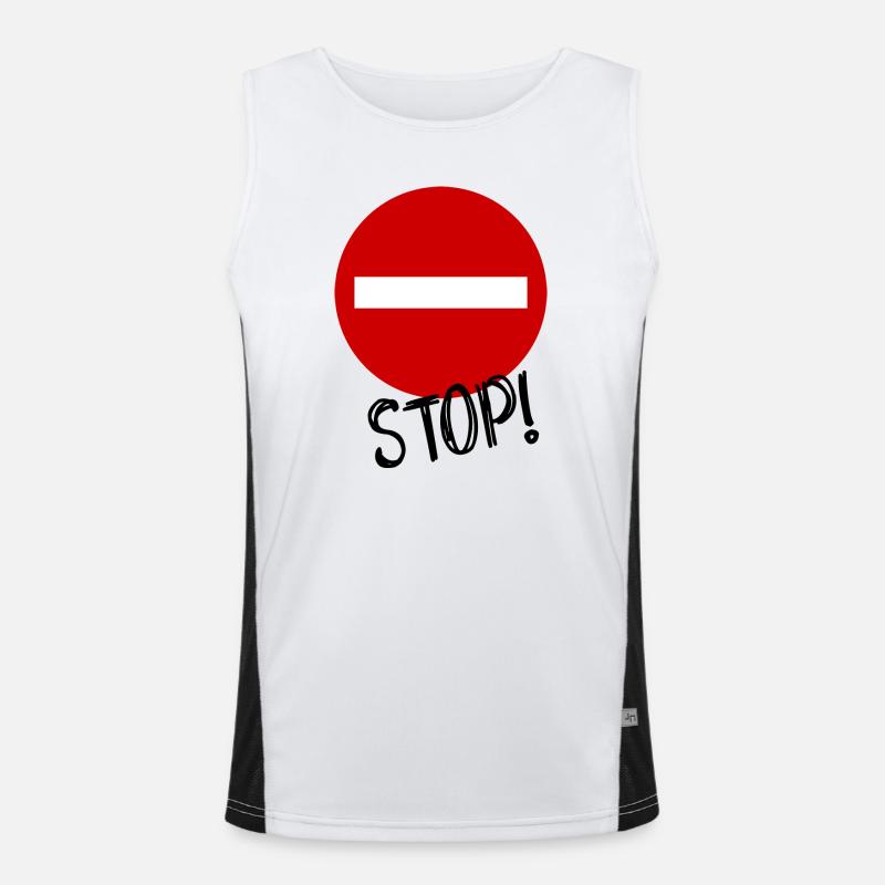 STOP. HUMOUR. MESSAGE. CITATION. PANNEAU. PAPA Débardeur respirant contrasté Homme 