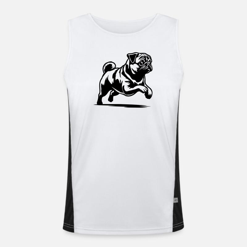 Mops Funktionelles Kontrast-Tank Top für Männer 