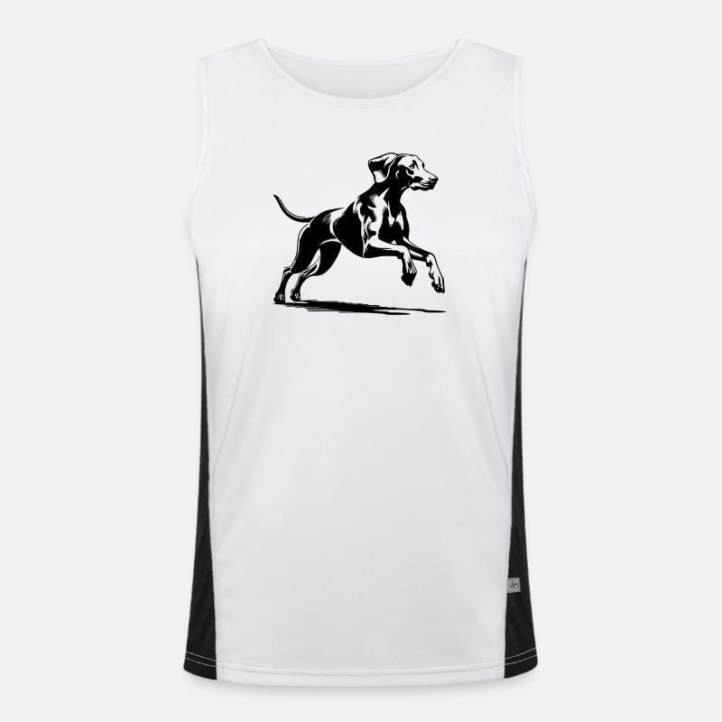 Weimaraner Funktionelles Kontrast-Tank Top für Männer 