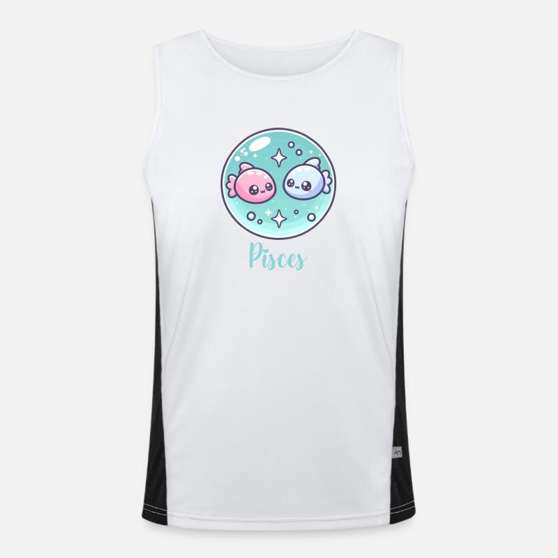 Süße Pisces Sternzeichen Astrologie Geschenk Funktionelles Kontrast-Tank Top für Männer 