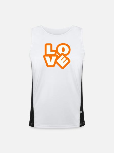 LOVE - Men's Functional Contrast Tank Top  - white/black