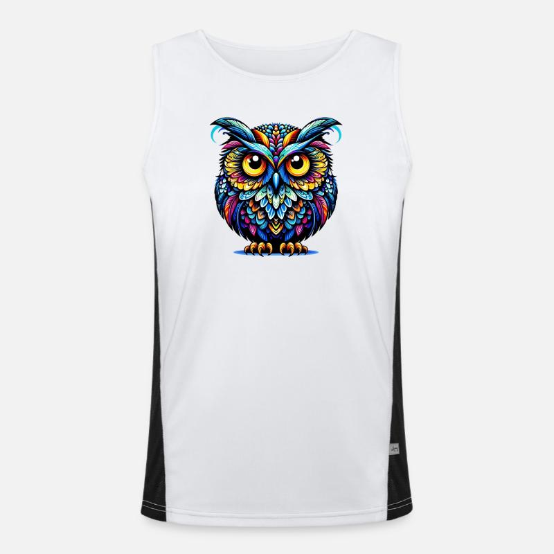 Eule Funktionelles Kontrast-Tank Top für Männer 