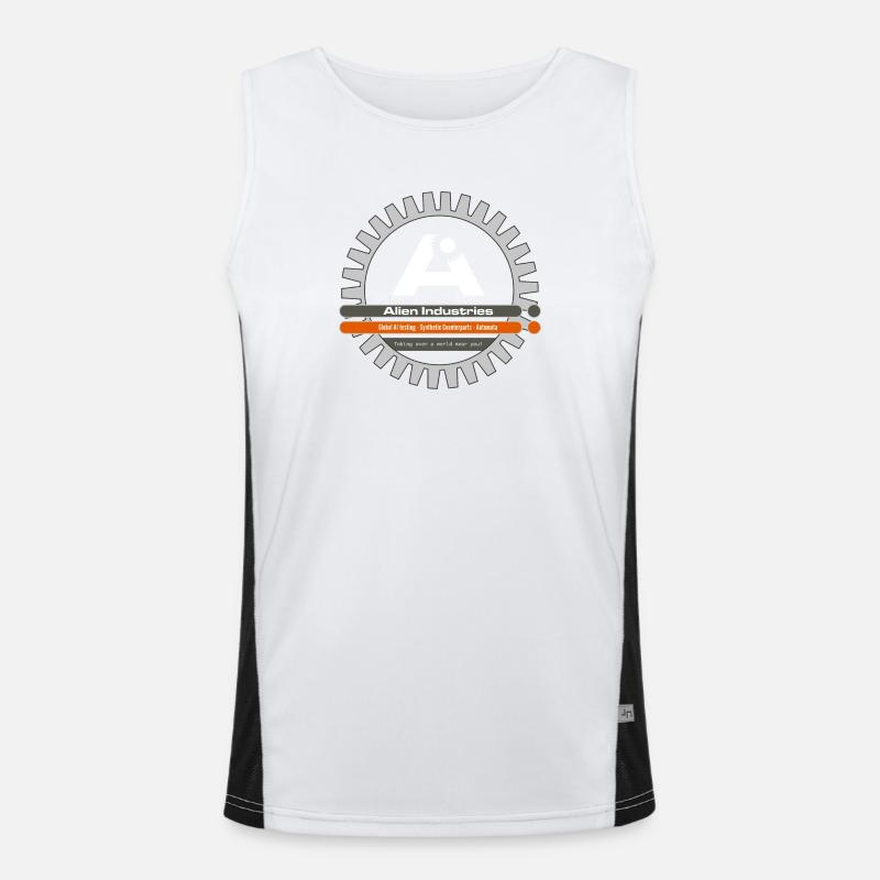 alien industries cog logo Men's Functional Contrast Tank Top 