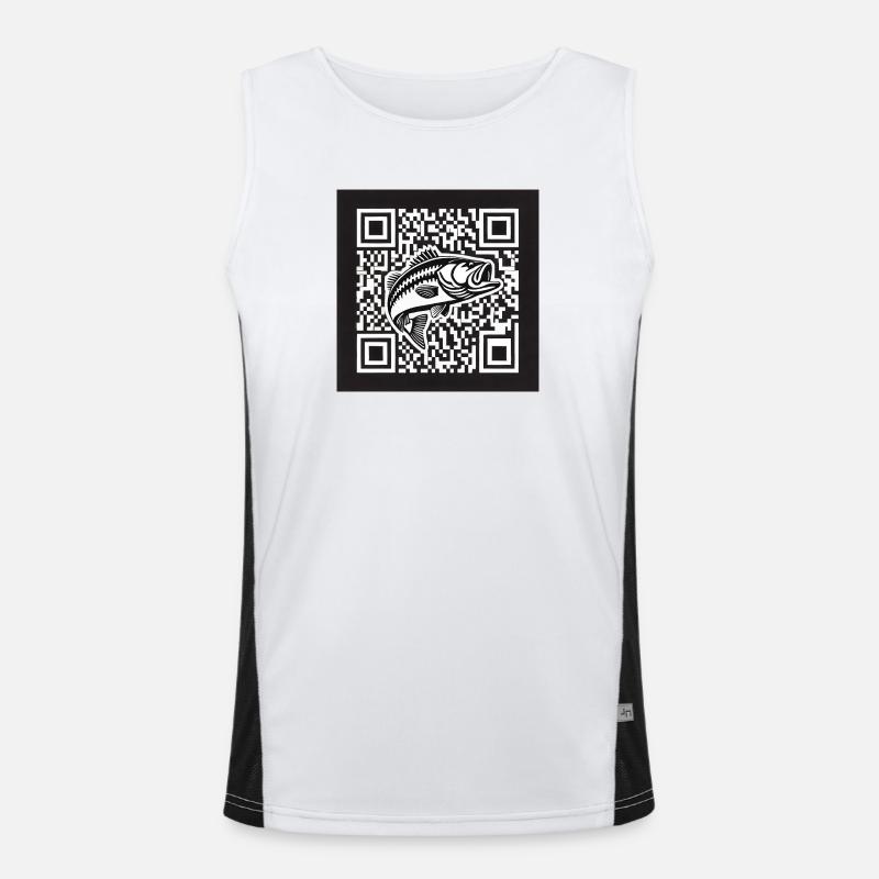 Perch QR Code Design Men's Functional Contrast Tank Top 