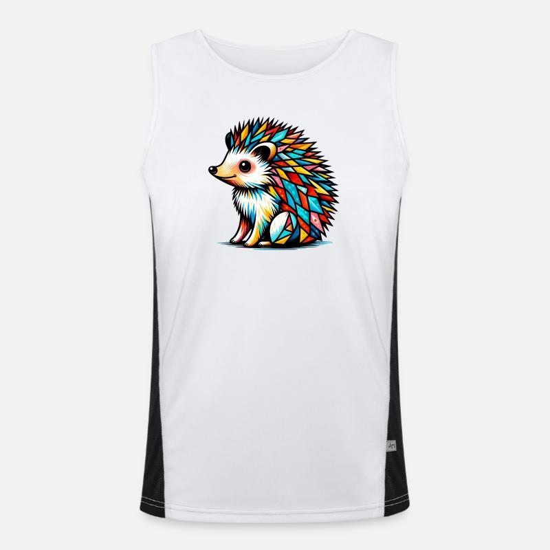 Hedgehog - Men's Functional Contrast Tank Top - white/black