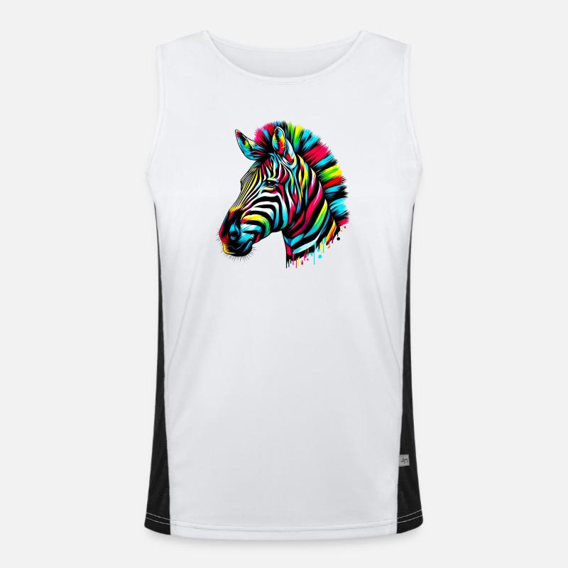 Zebra Funktionelles Kontrast-Tank Top für Männer 