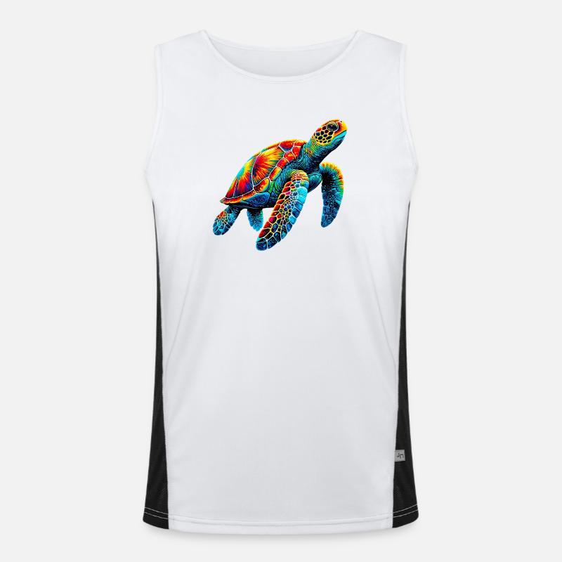 Turtle - Men's Functional Contrast Tank Top - white/black