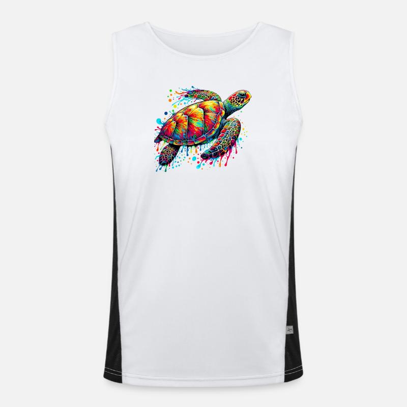 Turtle - Men's Functional Contrast Tank Top  - white/black