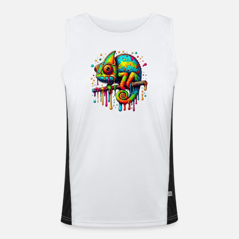 Chamäleon Funktionelles Kontrast-Tank Top für Männer 