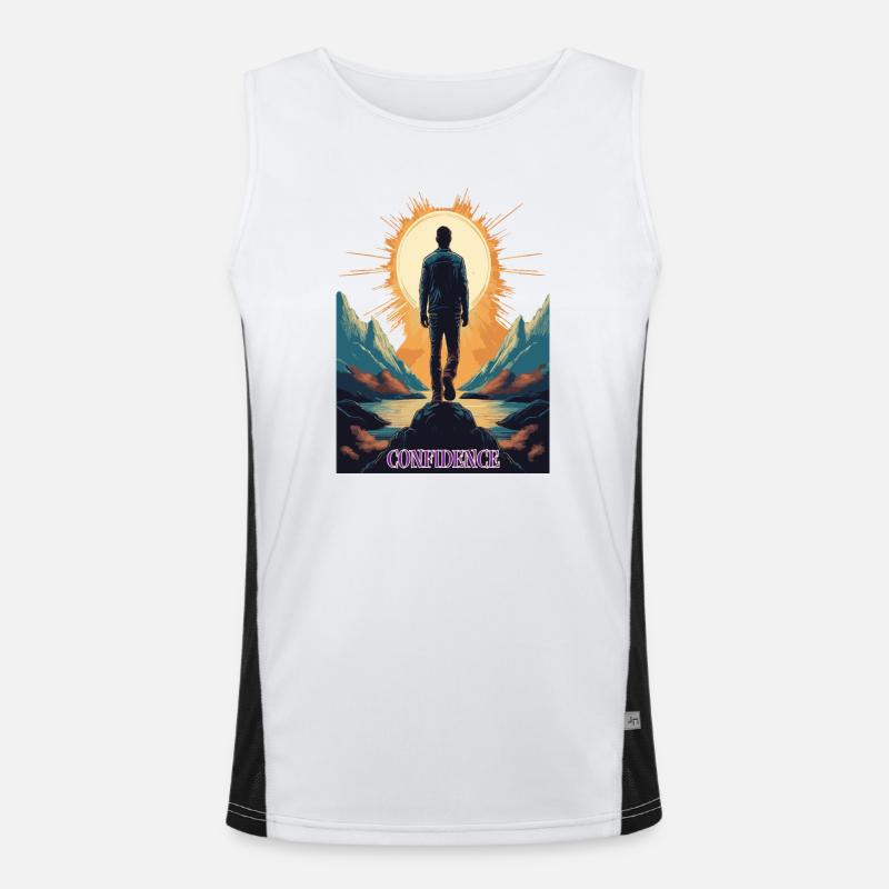 Confidence – Stärke durch Selbstbewusstsein Funktionelles Kontrast-Tank Top für Männer 