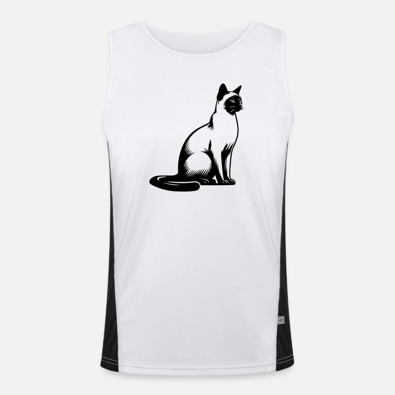 Siamese cat Men's Functional Contrast Tank Top 