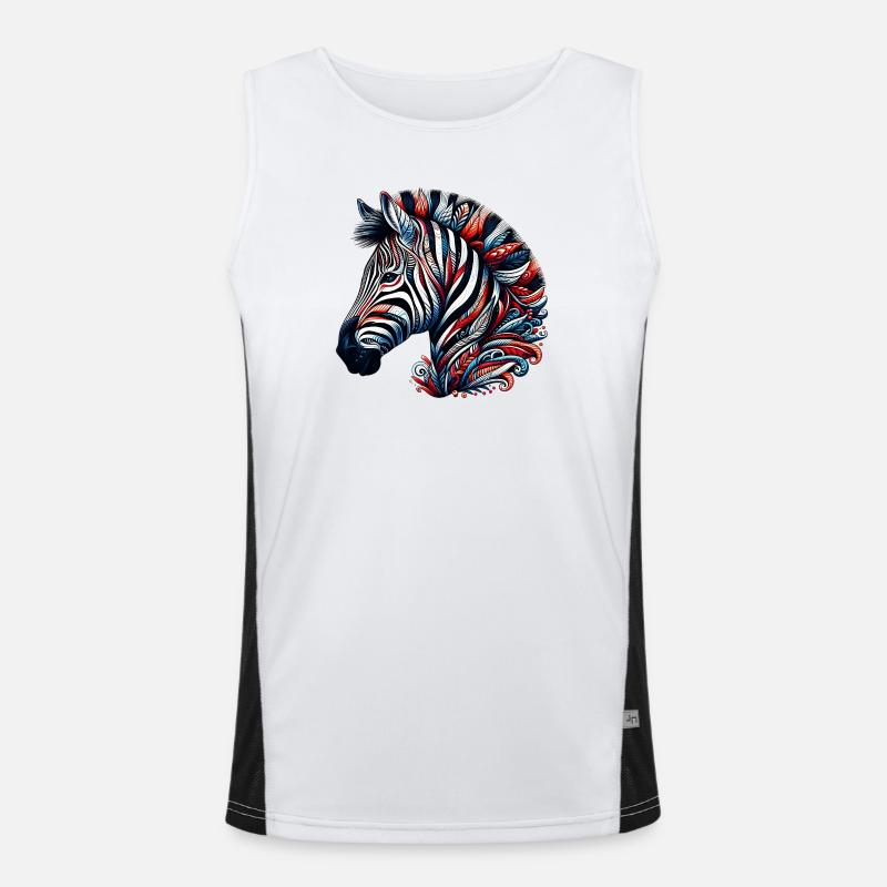 Zebra Funktionelles Kontrast-Tank Top für Männer 