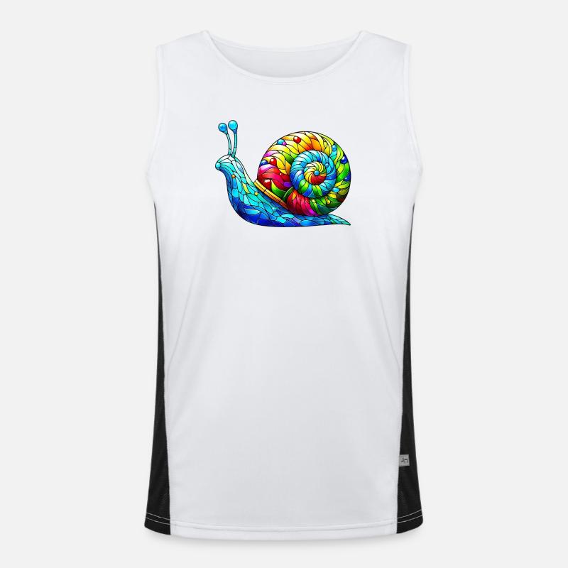 Snail - Men's Functional Contrast Tank Top  - white/black