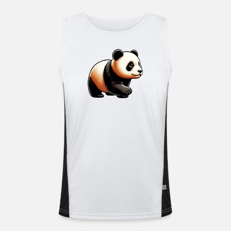 Panda Funktionelles Kontrast-Tank Top für Männer 