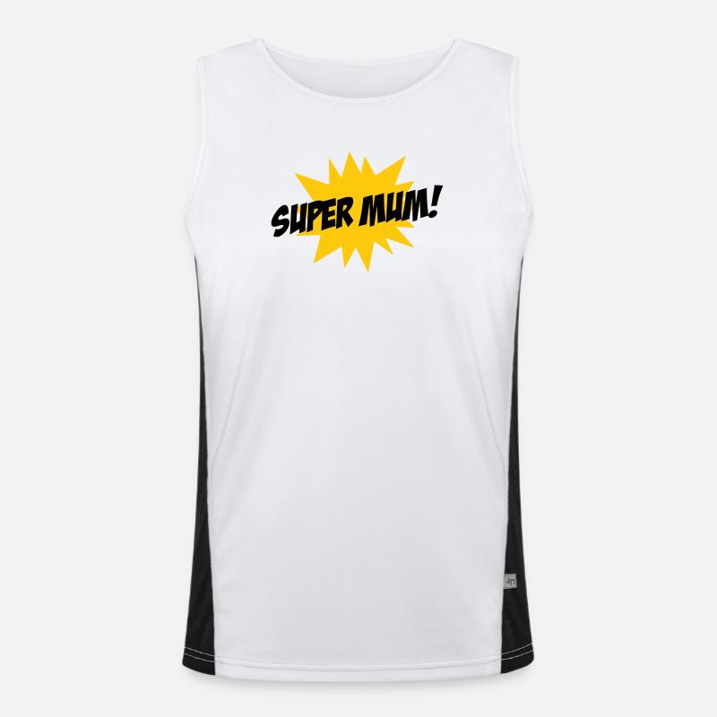 Super Mom - Muttertag Funktionelles Kontrast-Tank Top für Männer 