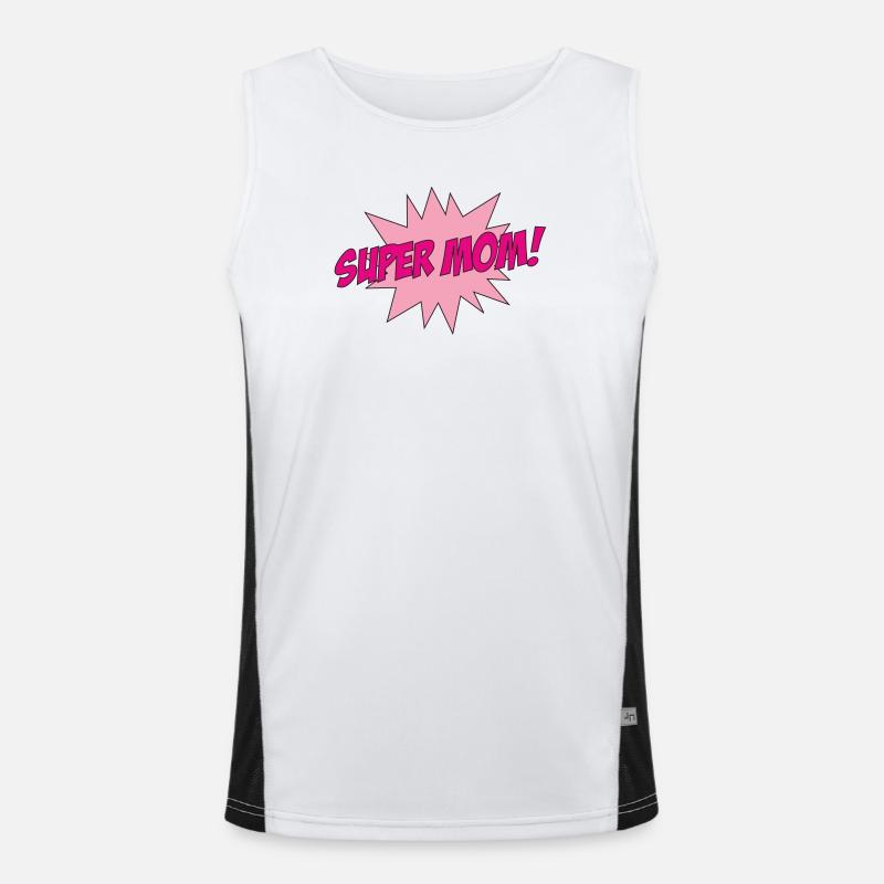 Super Mom - Muttertag Funktionelles Kontrast-Tank Top für Männer 