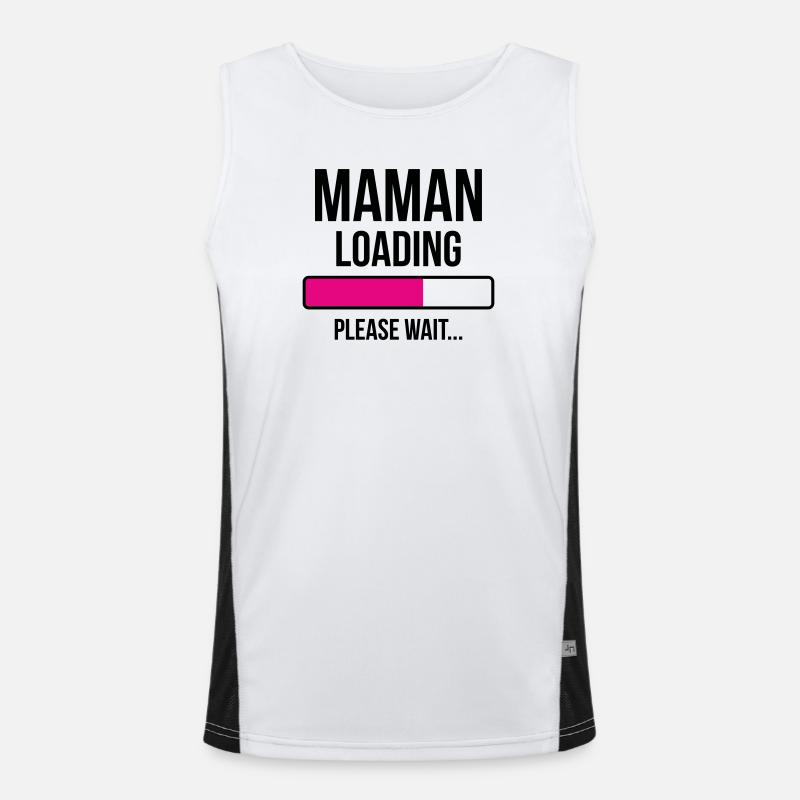 Mama lädt... Bitte warten - Werdende Mutter Funktionelles Kontrast-Tank Top für Männer 