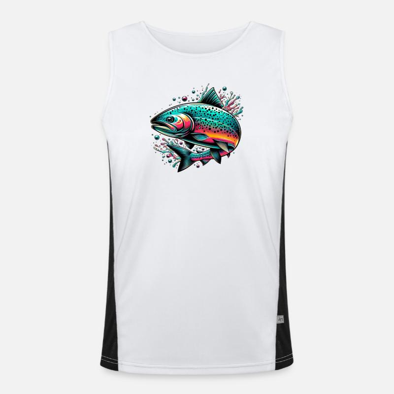 Lachs Funktionelles Kontrast-Tank Top für Männer 