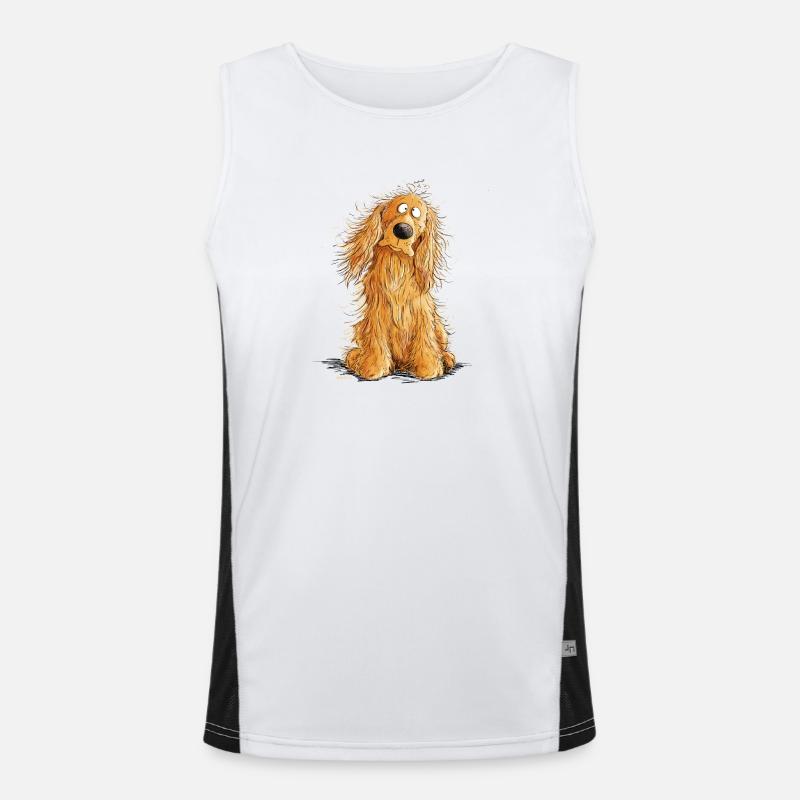 Happy Cocker Spaniel Funktionelles Kontrast-Tank Top für Männer 