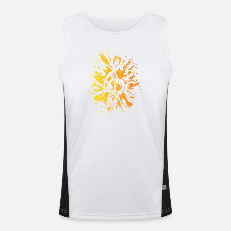 Clé de musique explosion couleurs icône logo Débardeur respirant contrasté Homme 