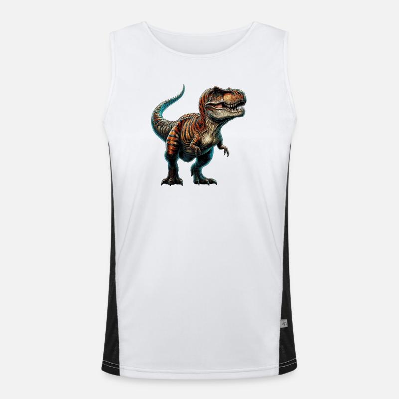 Dinosaur - Men's Functional Contrast Tank Top  - white/black