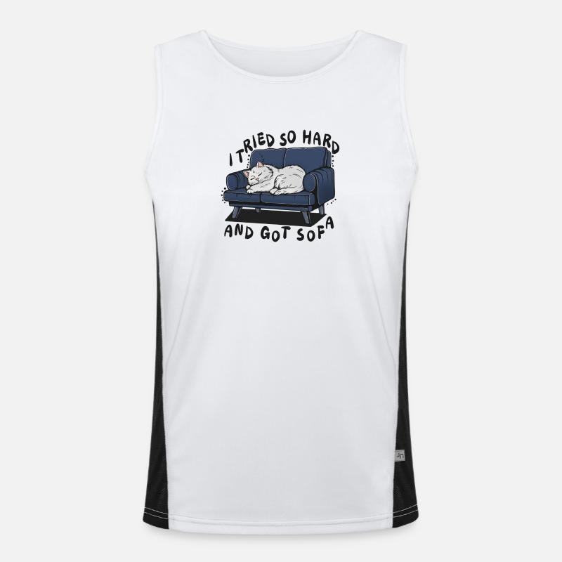 Sofa Nap Cat: I Tried So Hard Men's Functional Contrast Tank Top 