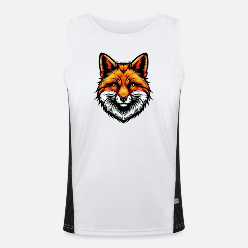 Fox - Men's Functional Contrast Tank Top  - white/black