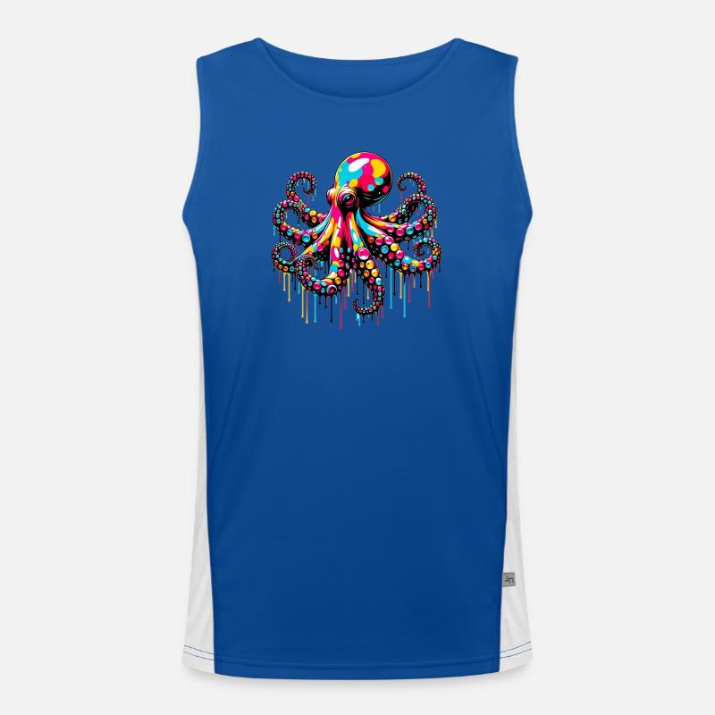 Krake Funktionelles Kontrast-Tank Top für Männer 