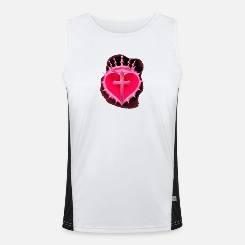 Gothic-Herz, Kreuze, romantiker Funktionelles Kontrast-Tank Top für Männer 