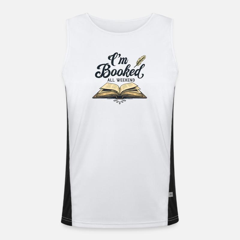 ICH BIN DAS GANZE WOCHENENDE AUSGEBUCHT Funktionelles Kontrast-Tank Top für Männer 