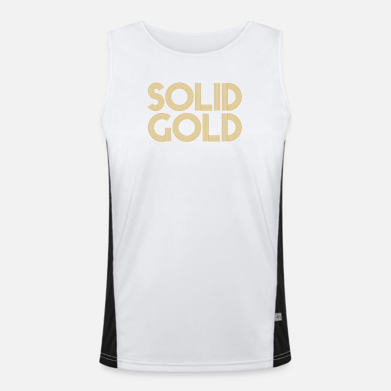 SOLID GOLD - Men's Functional Contrast Tank Top  - white/black