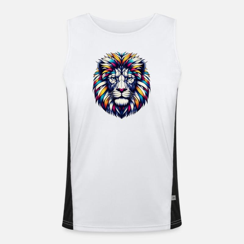 Löwe Funktionelles Kontrast-Tank Top für Männer 